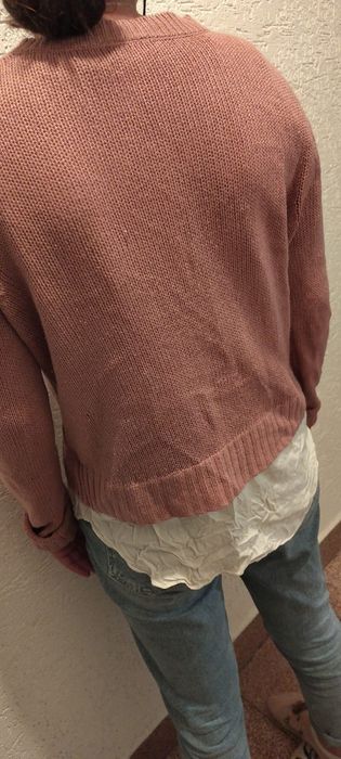 Плетена блуза с дълъг ръкав