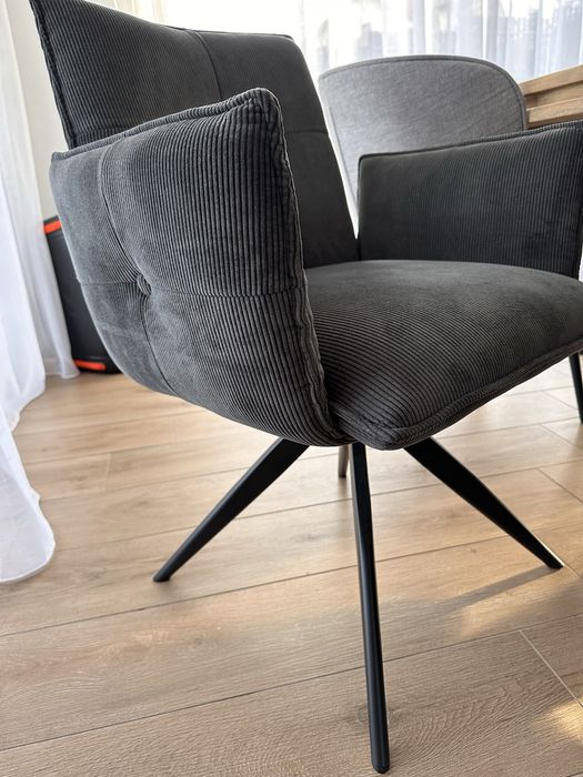 Set 2 scaune rotative Novel, catifea reiata