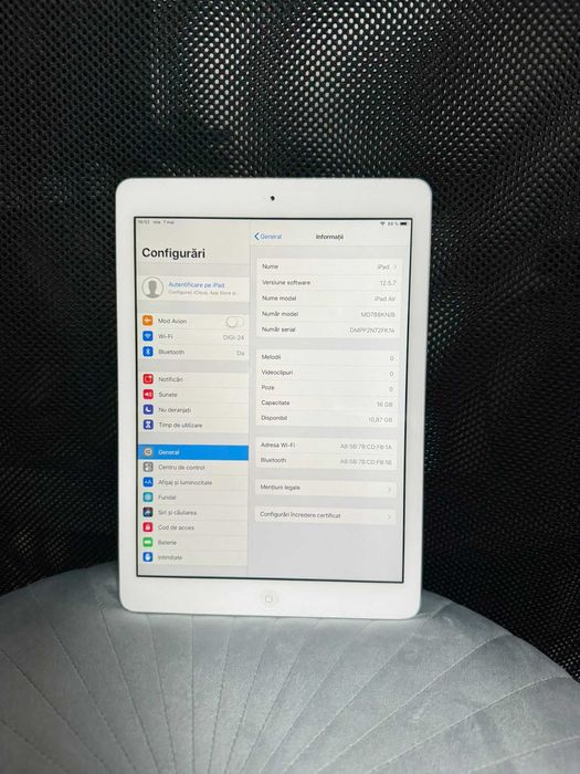 Tableta Apple Ipad Air 16 GB - Wi-Fi -Silver -perfect functionala