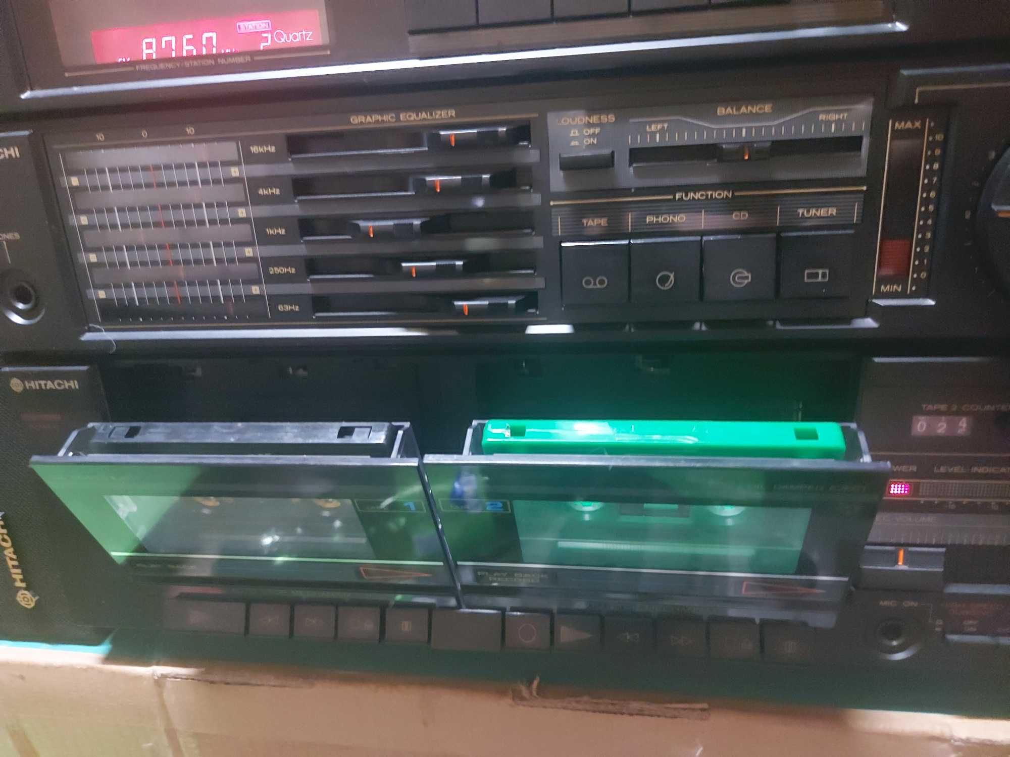 Hitachi HRD-MD28 & Htachi HS-E38 AM-FM Stereo Cassette Recorder & 2Way