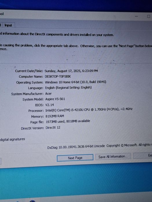 Laptop Acer la 450 lei cu i5