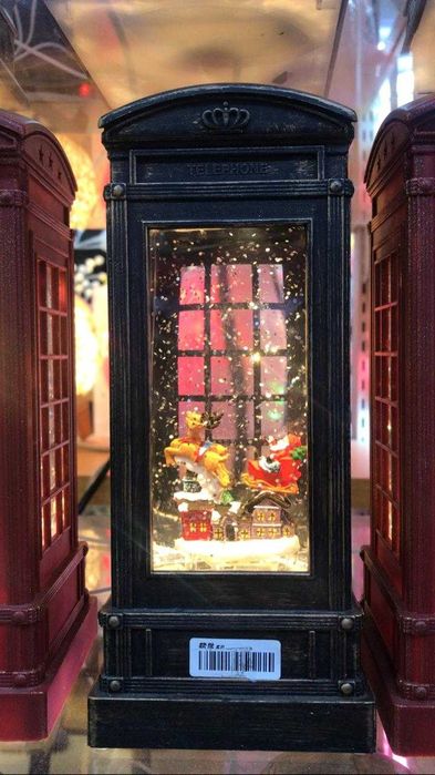 Новогодний фонарь музыкальный "Телефонная будка" оптом и в розницу