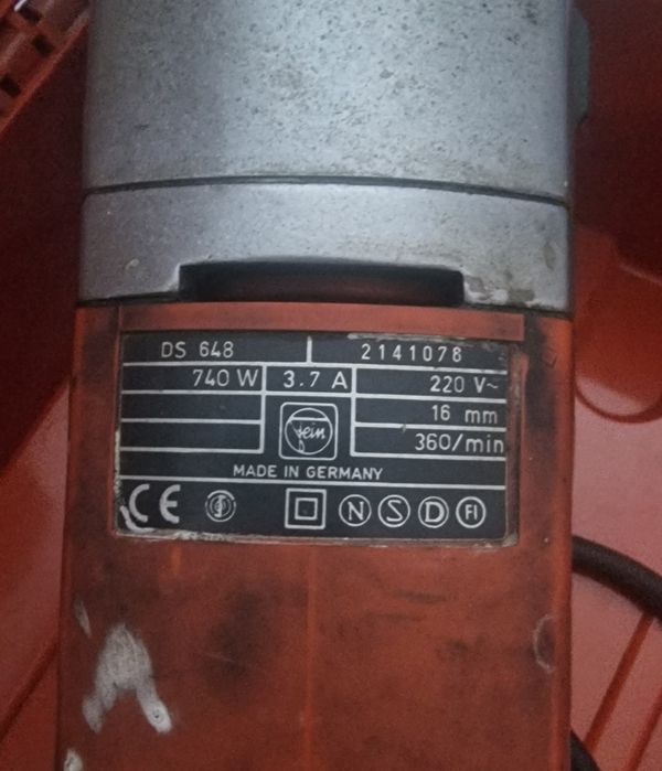Bormașină Fein fără percuție 
220 Volts