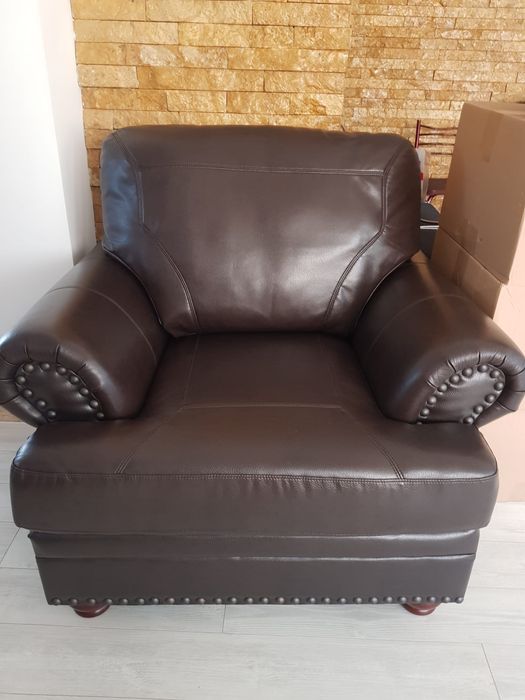 Canapea+ 2fotolii din piele ecologica noi cu eticheta