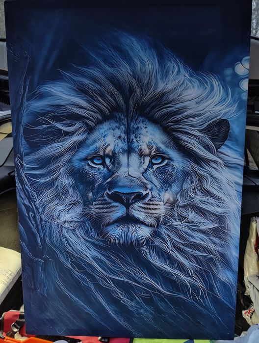 Светеща картина с LED - лъв