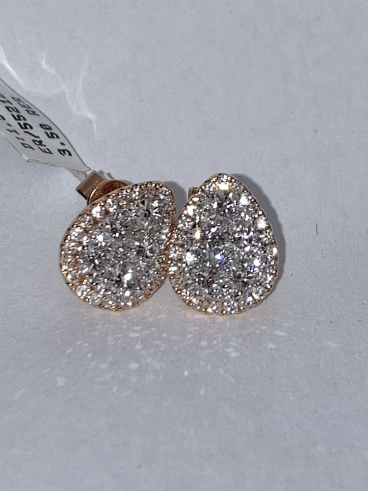 Cercei aur roz 18kt.cu diamante 1.55ct