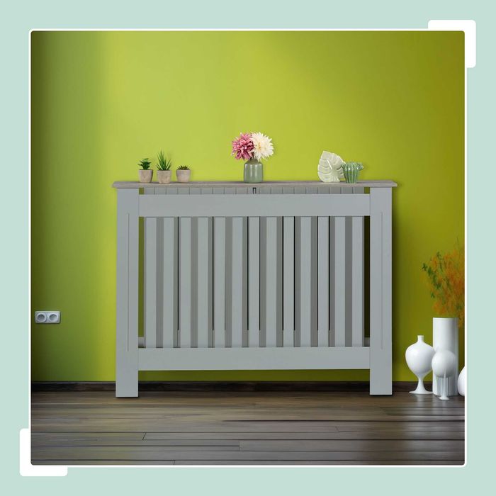 Masca decorativa pentru calorifer cu raft MDF design modern 83x19x112