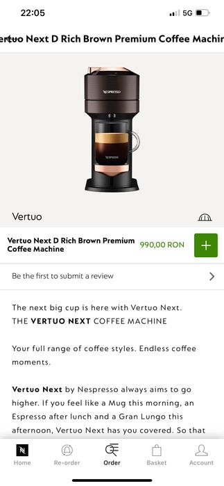 Aparat Nespresso vertuo premium nou sigilat
