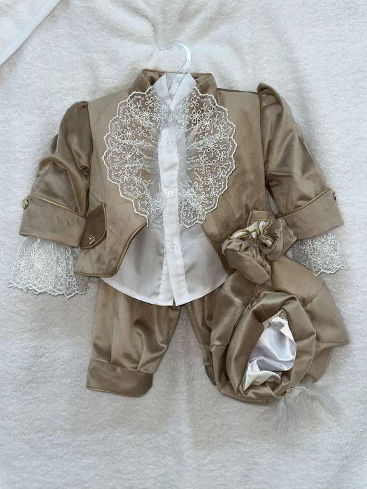 Costum de baietel, Prinț, diverse culori din catifea 3-6-9-12 luni