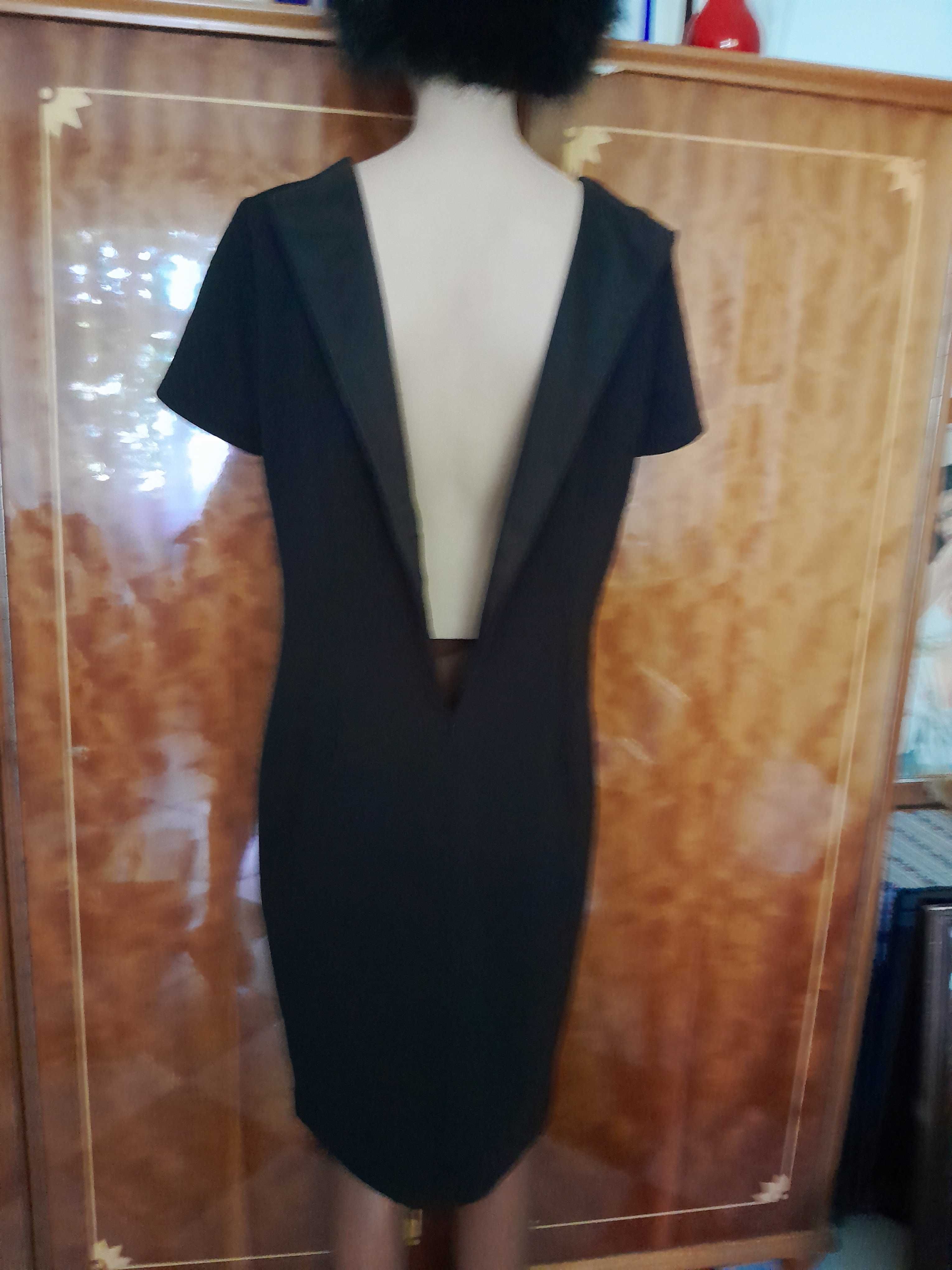 Rochie elegantă, midi, tip creion cu mâneci scurte