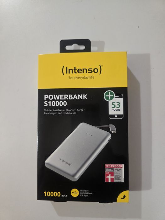 Външна батерия Intenso Powerbank Slim S10000 mAh, сребро
