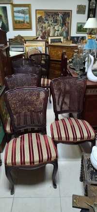 Комплект ретро столове с ратан