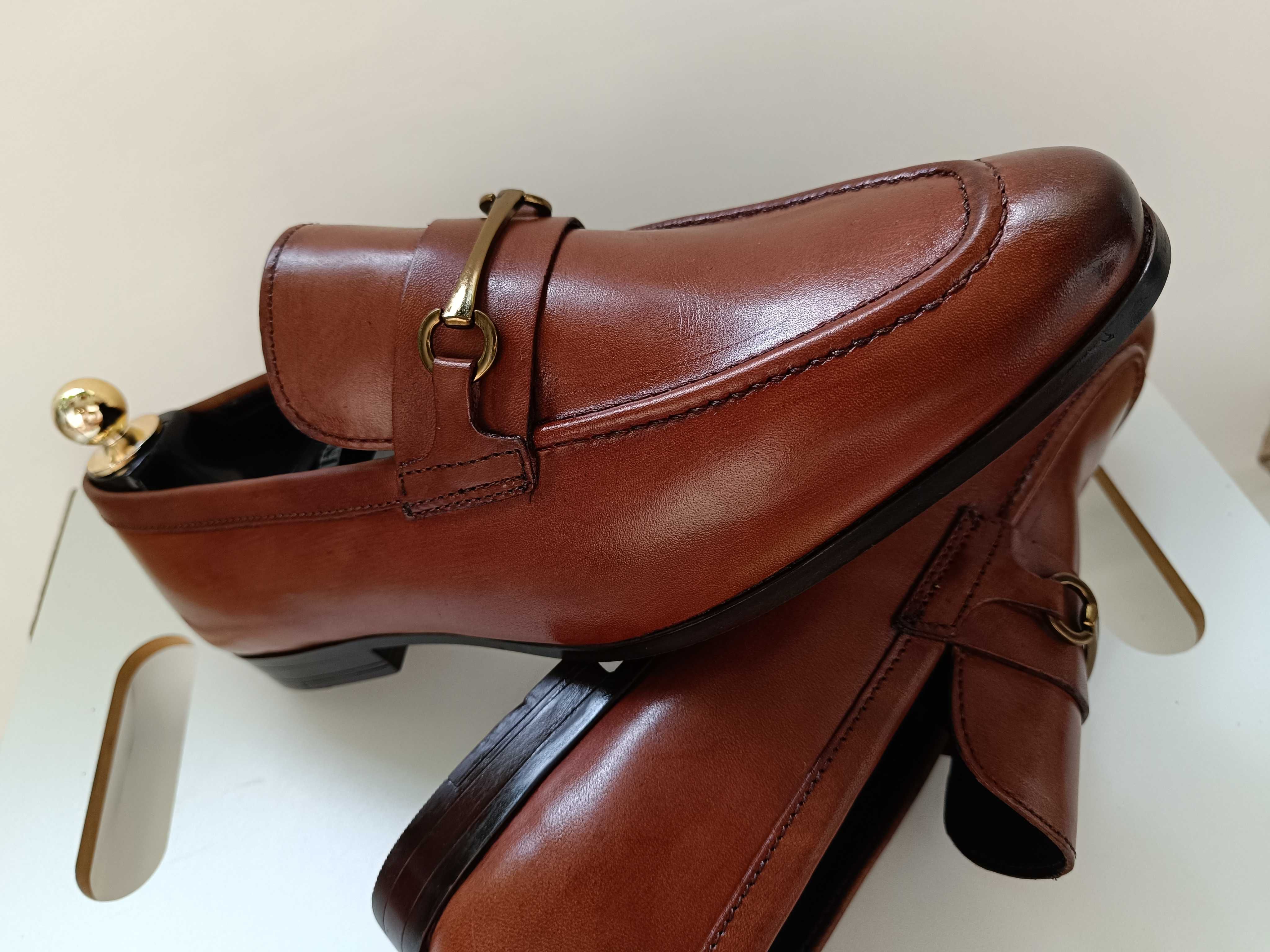 Pantofi loafer 42 bit premium Thomas Crick London NOU piele naturala