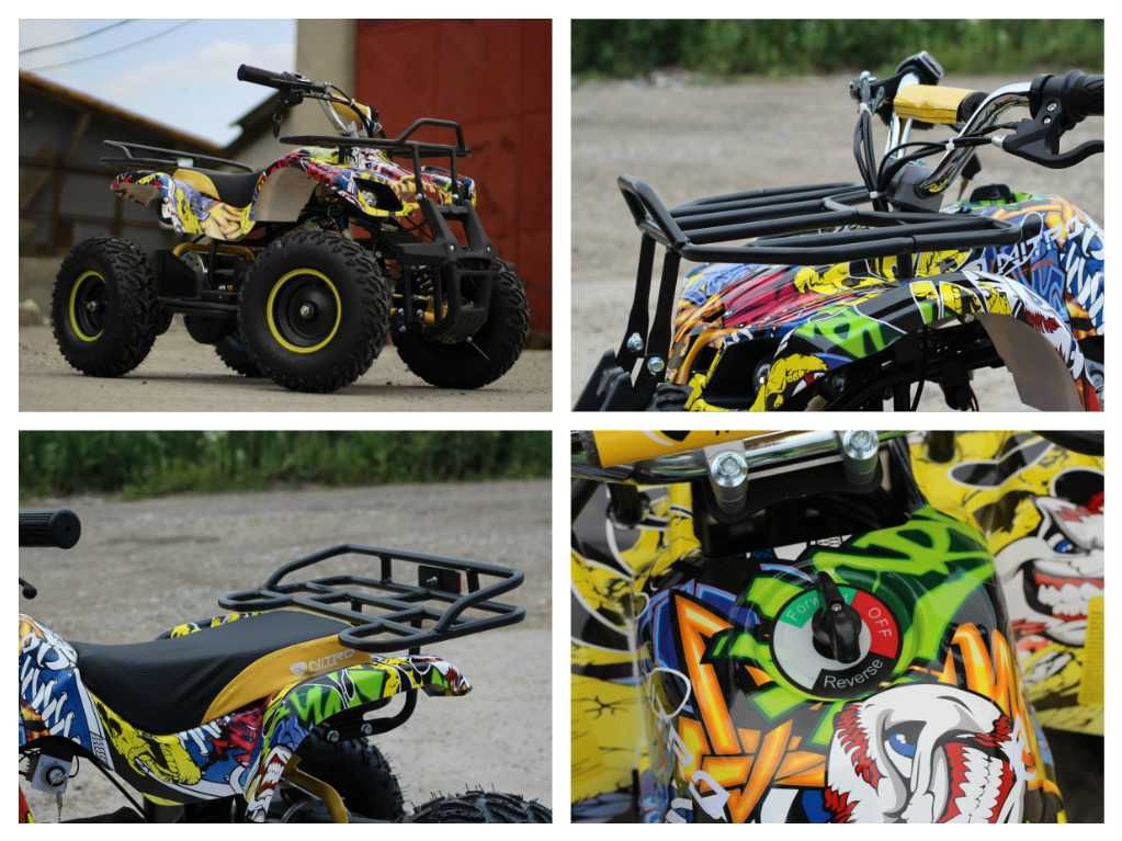 ATV electric pentru copii NITRO Torino 800W 36V Grafiti #Yellow