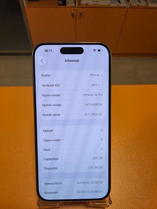 Iphone 15 Pro 256gb White Titanium, liber de retea, factura  garantie