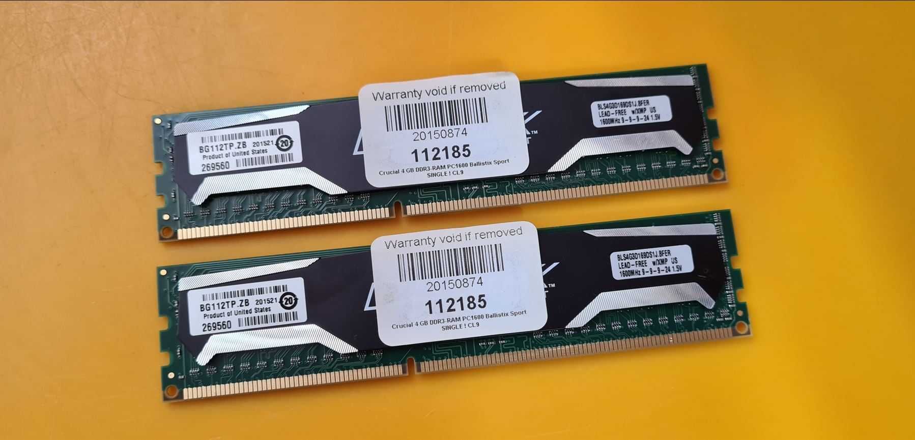 Kit 8GB DDR3 Desktop,2x4GB,Crucial BallistiX Sport 1600Mhz,CL9,Radiato