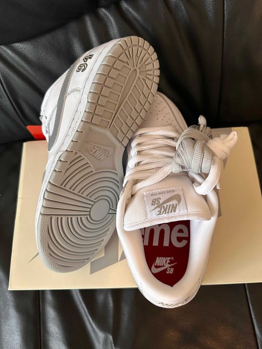 Nike Dunk SB Low x Supreme 94 White Metallic Silver