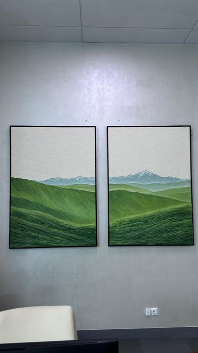 Картина с текстурные и горами