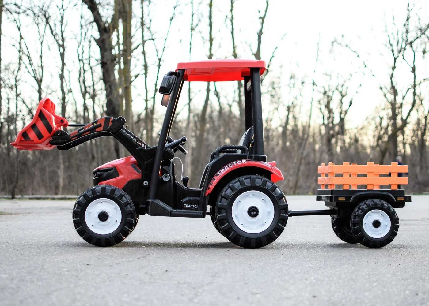 Tractoras electric copii 3-6 ani cu remorca si cupa Power-Tractor 240W