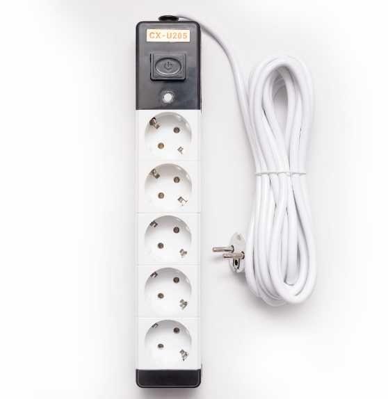 Prelungitor Electric 5 Prize cu Intrerupator,  FABRILUX®