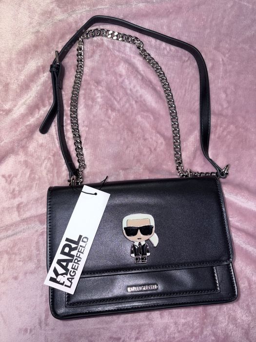 Geantă Karl Lagerfeld gentuță mică de umăr poșetă negru neagra noua