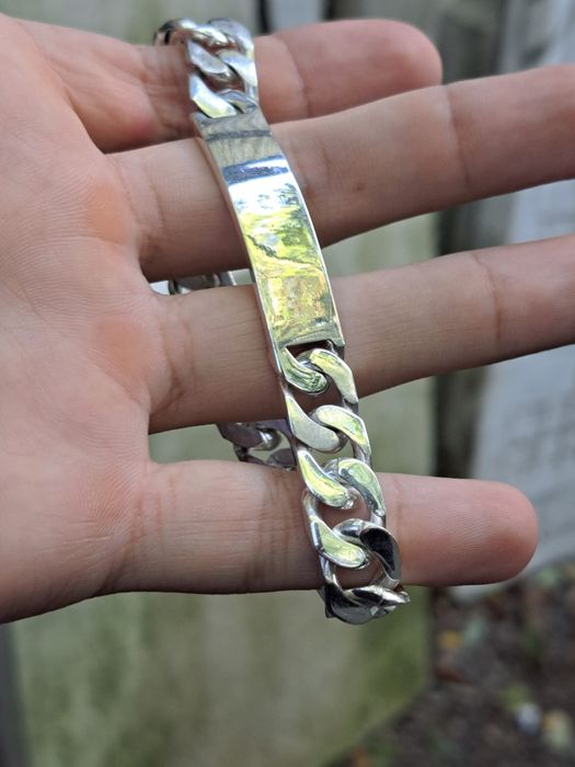 Bratara argint Cuban cu placuta 45 grame