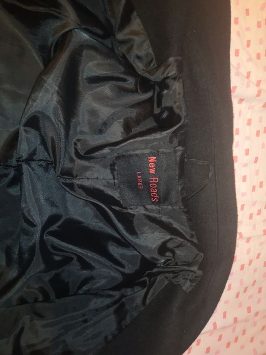 Palton lung negru călduros in stare buna