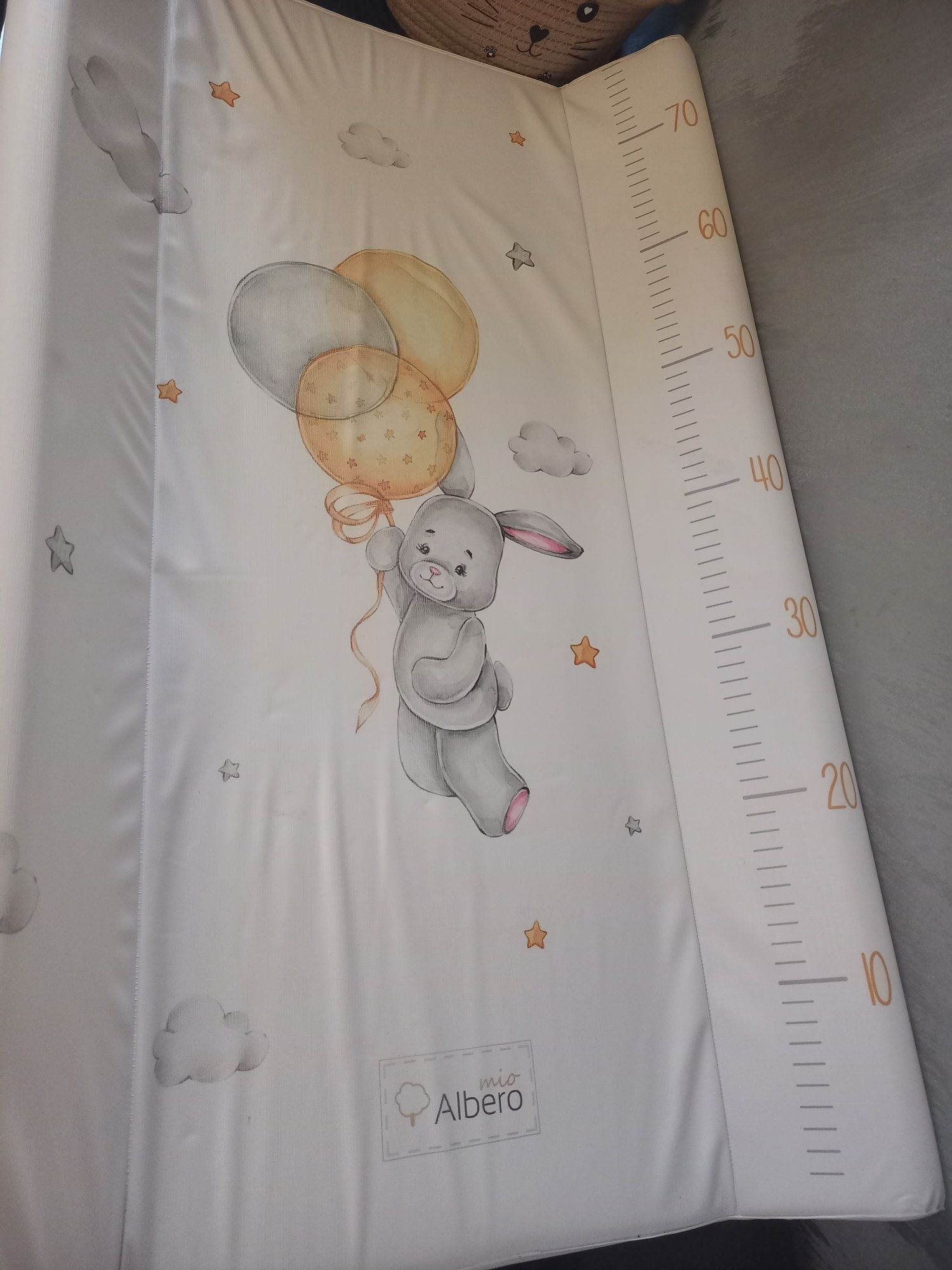 Твърда подложка за повиване Albero Mio - 80 х 47 cm, Bunny