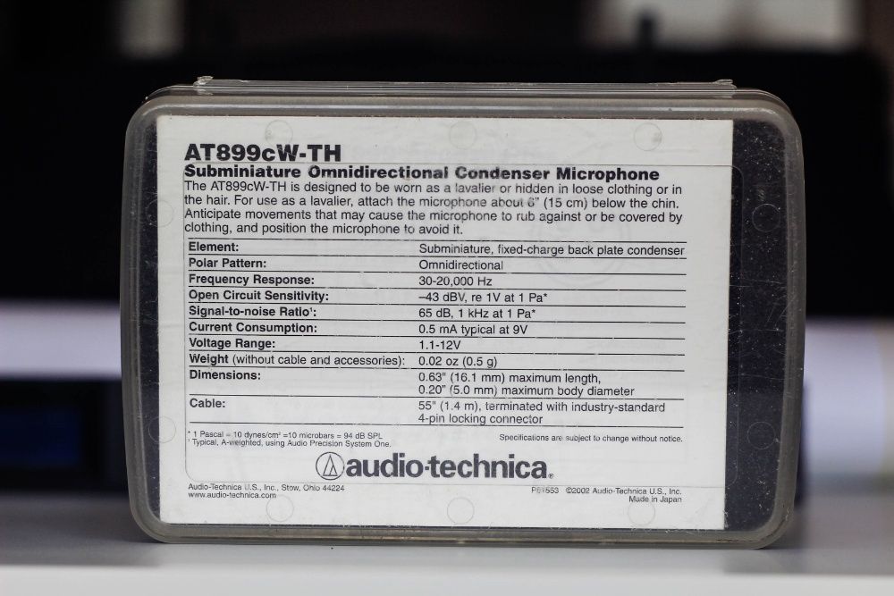 Microfon Lavaliera Condenser Audio Technica AT899cW-TH