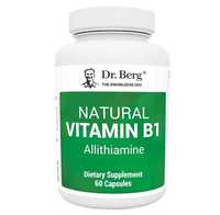 Dr. Berg, витамин B1, Natural Vitamin B1 Allithiamine, 50 мг, 60 кап