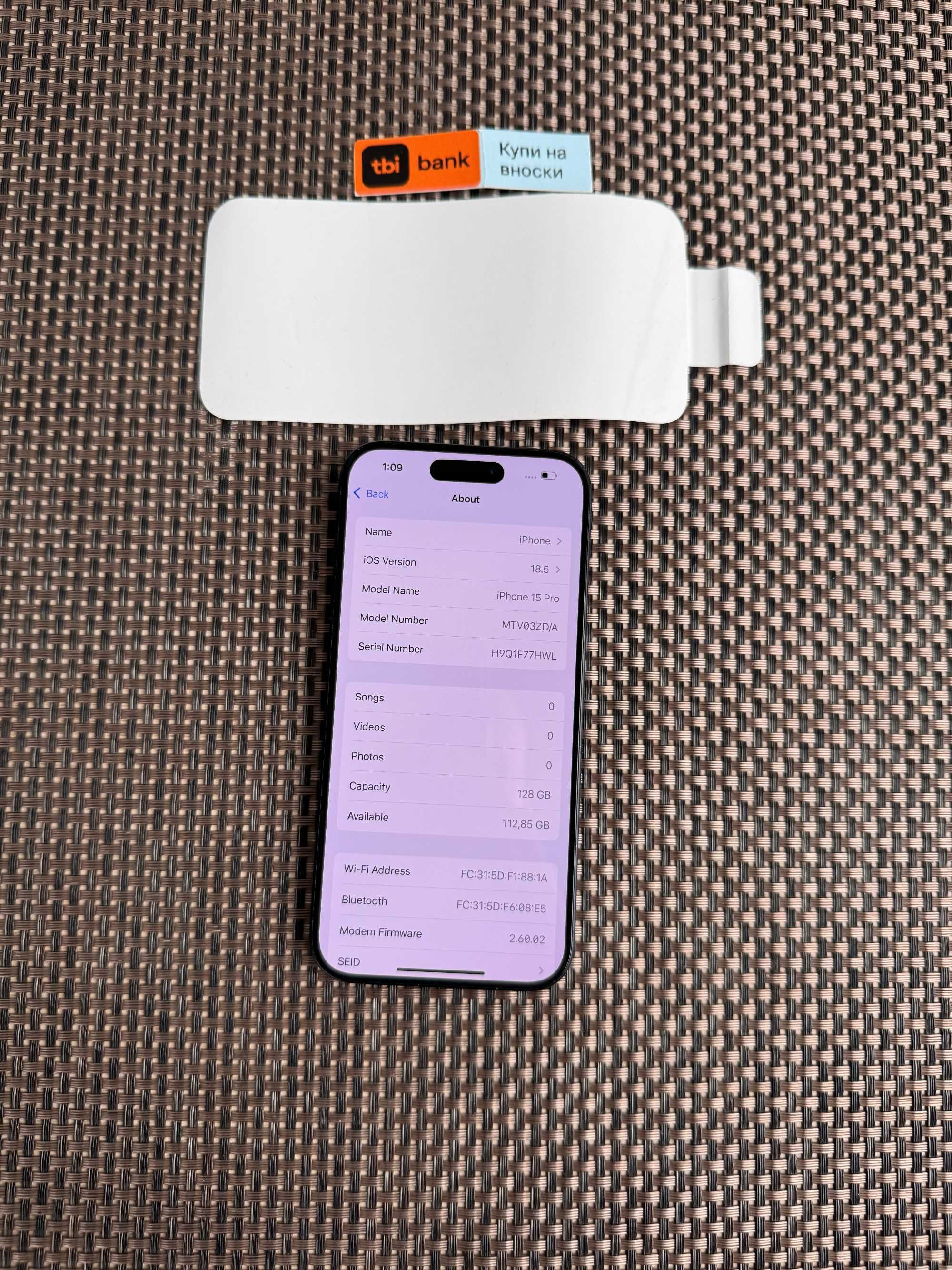100% BATTERY! iPhone 15 Pro Лизинг от 56лв/м Blue Titanium Гаранция