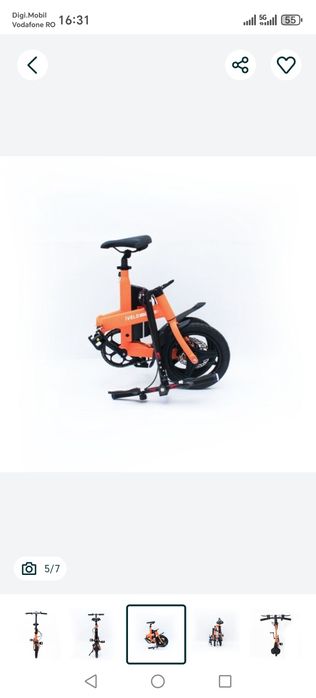 iVELO Bicicleta elec pliabila bat LG LI-ion 7.8Ah 50km,bluetooth porto