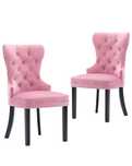 Set 2 Scaune , Pentru living/Restaurant, 2 piese, roz,