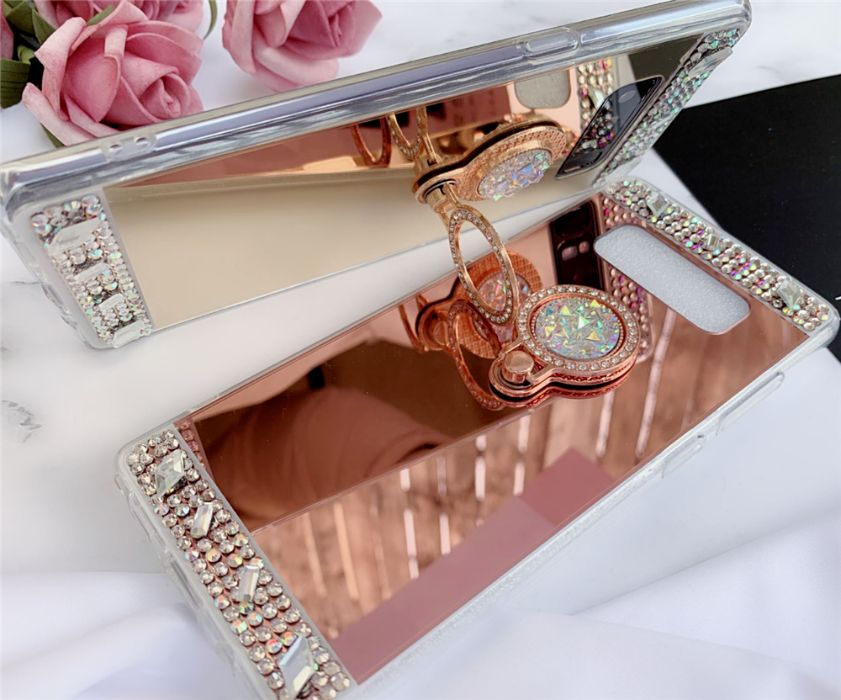 Husa oglinda, pietricele + inel pentru Samsung Galaxy S10+, S10 Plus