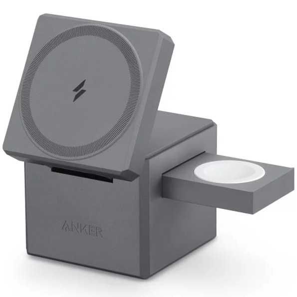 Incarcator wireless original Anker 3-in-1 Cube MagSafe, 15W, Fast Cha