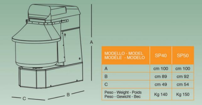 Миксер спирален 50kg; Conti Italy