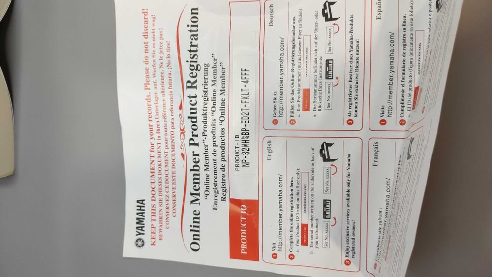 Pian electric portabil Yamaha NP-32WH 76 Clape/12W/Cutie/ca nou! ID434