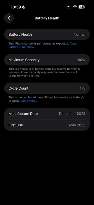 Iphone 16 pro max 100% baterry life