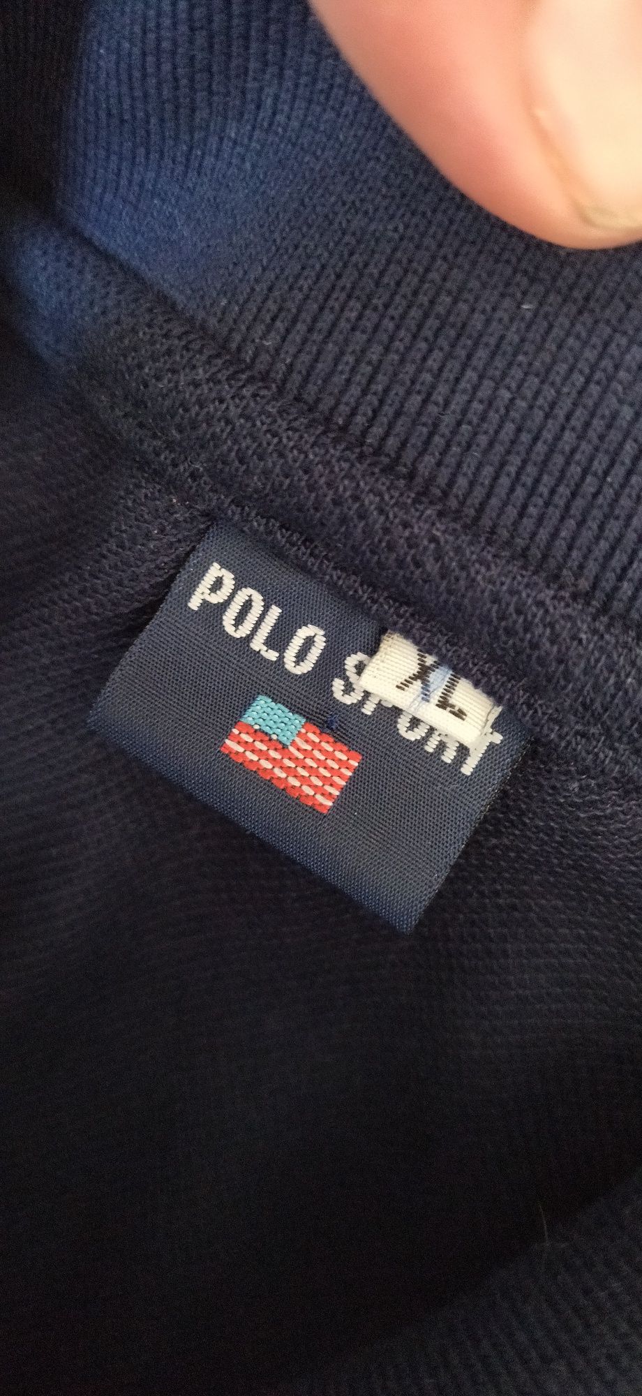 Polo Ralph Lauren - Тениска с памук с яка, син цвят, размер ХL