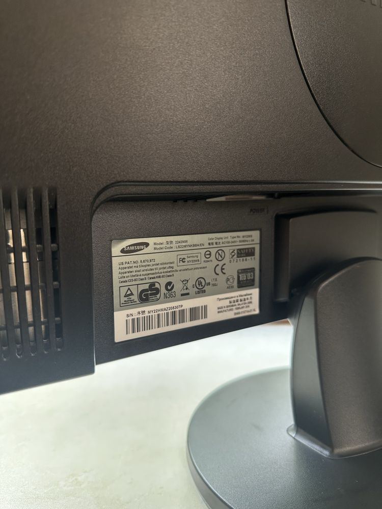 монитор samsung 2243nw ls22mynkbba/en