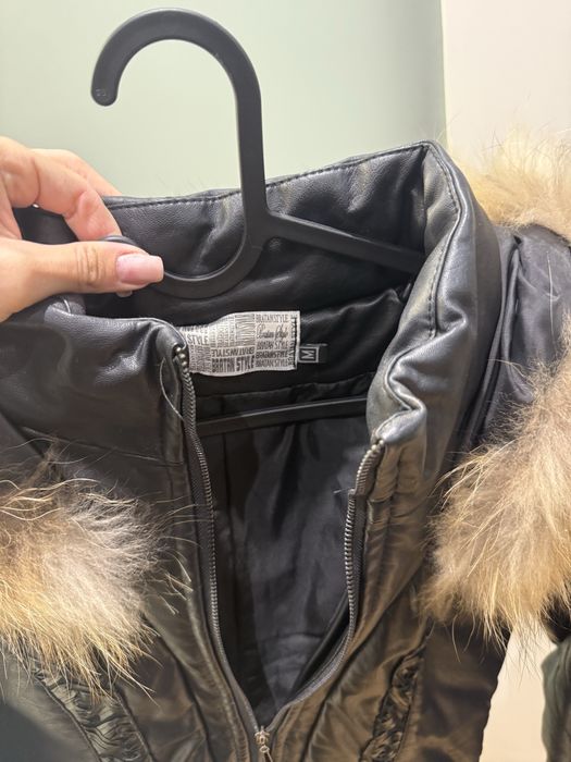 Дамско зимно кожено дебело яке