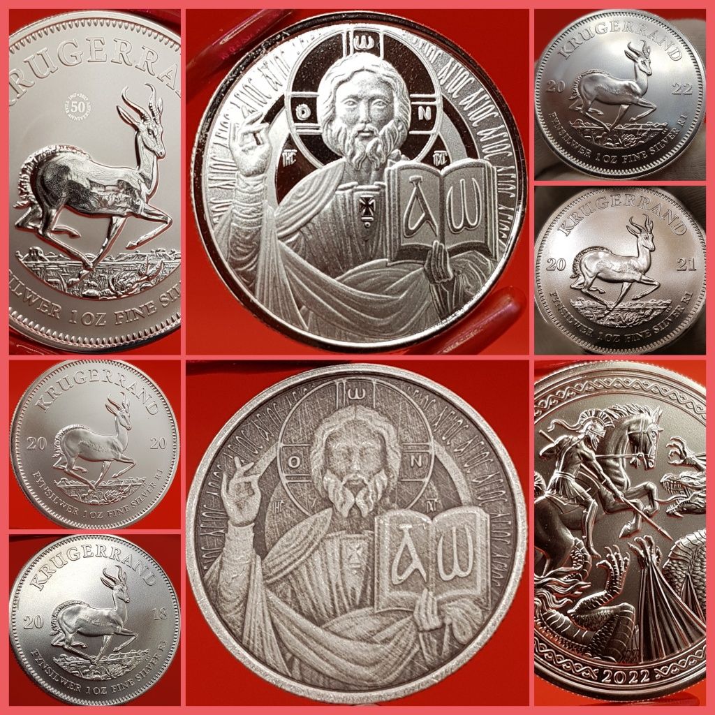 Religioase si Krugerrand monede argint lingou 999
