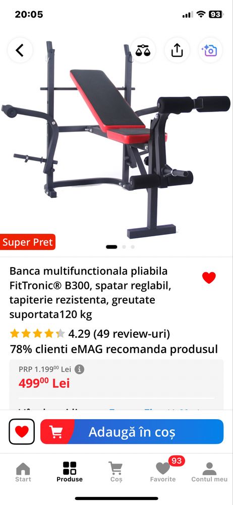 Vând Bancă multifuncțională pliabilă FitTronic B300