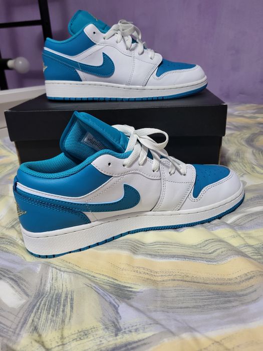 Air Jordan 1 low  white celestial gold aquatone 100% originali