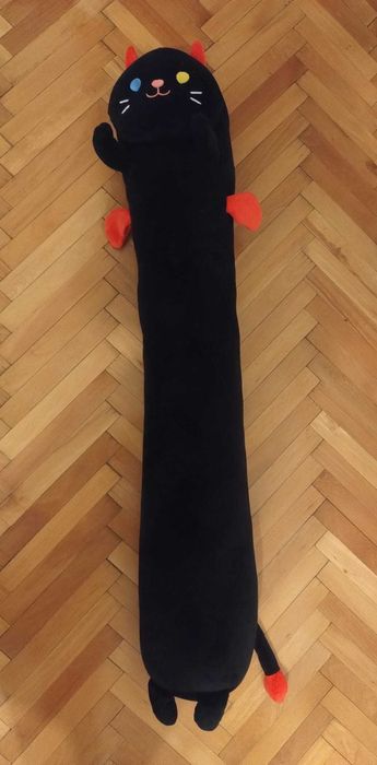 Perna Lunga de Plus in forma de pisica, 125 cm, neagra