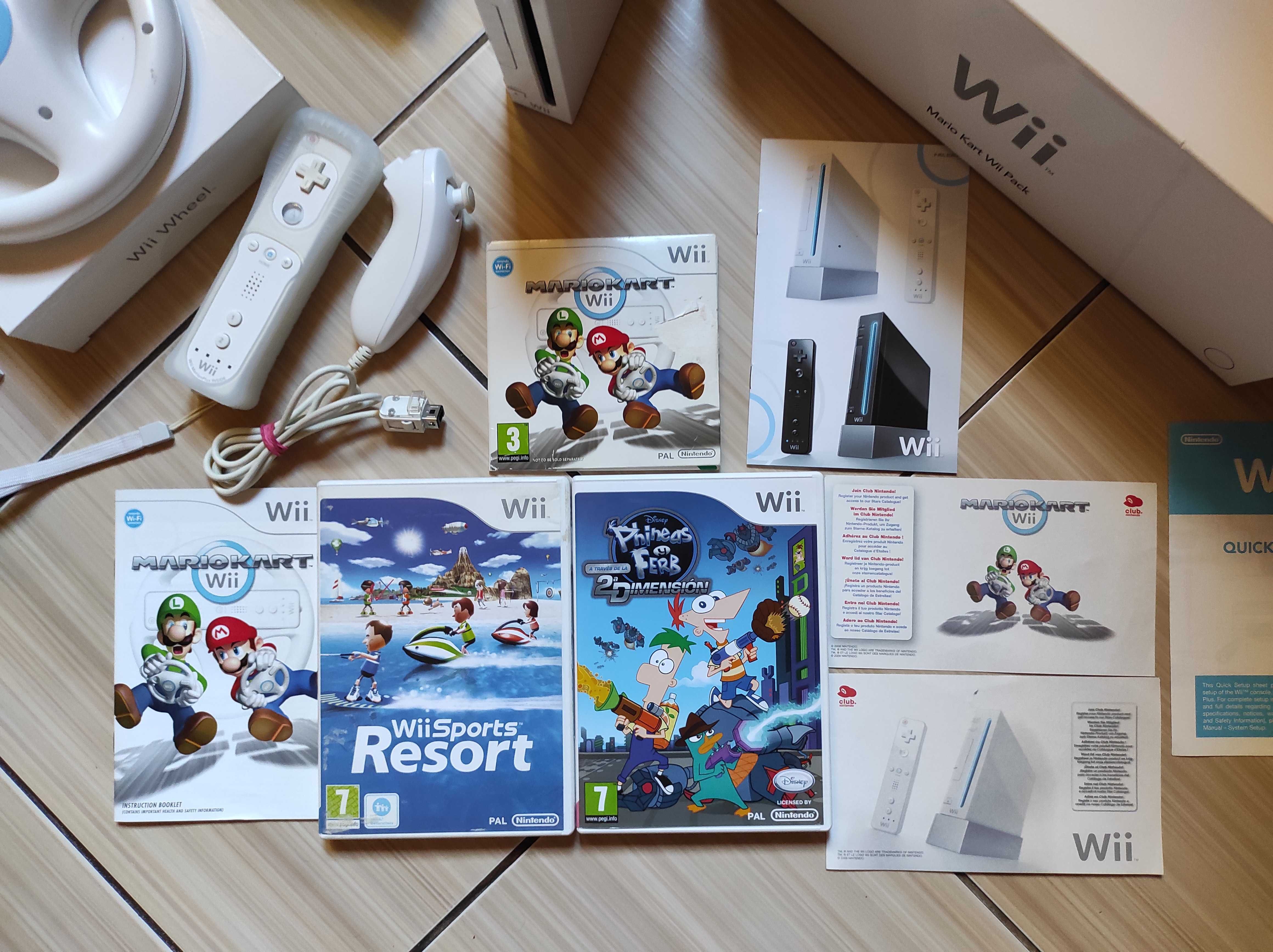 Wii editie speciala colectie Mario Kart impecabila Motion Plus volan