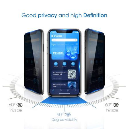 Folie de sticla privancy 5D pentru Apple iPhone X, Privacy Glass GloMa