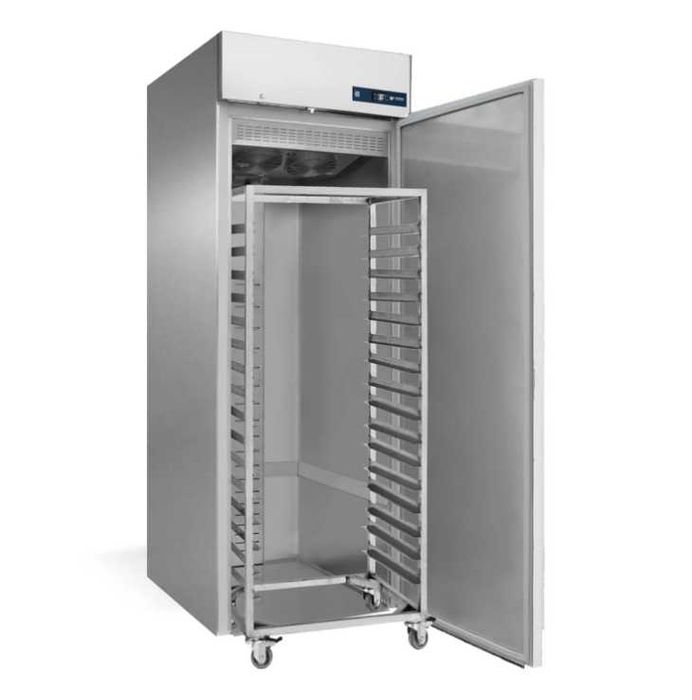 Хладилен шкаф от неръждаема стомана, за количка за тави 60x40см