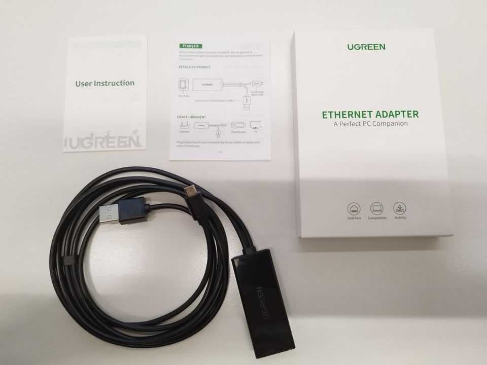 Адаптер Ugreen, External Network USB, 100Mbps, за Chromecast 1m кабел