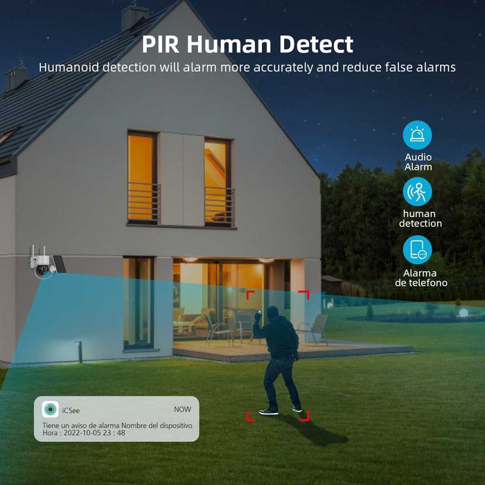 Соларна Wi-Fi Камера 5MP, със самозареждащи се акумулаторни батерии
